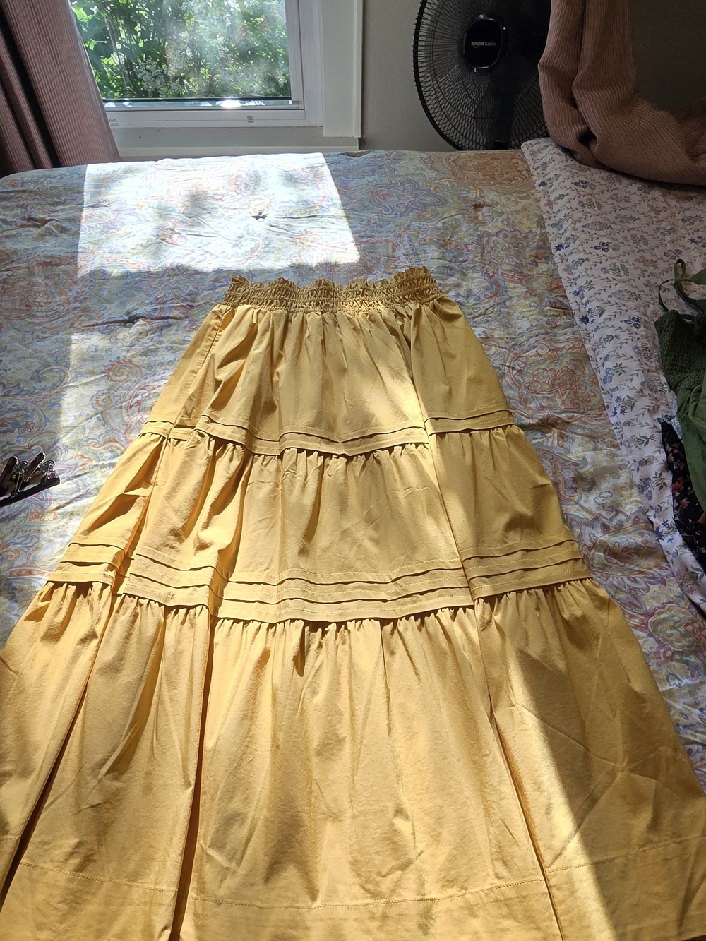 Philosophy Sunny Yellow Tiered Maxi Skirt with Smocked Waist - Picture 2 of 3